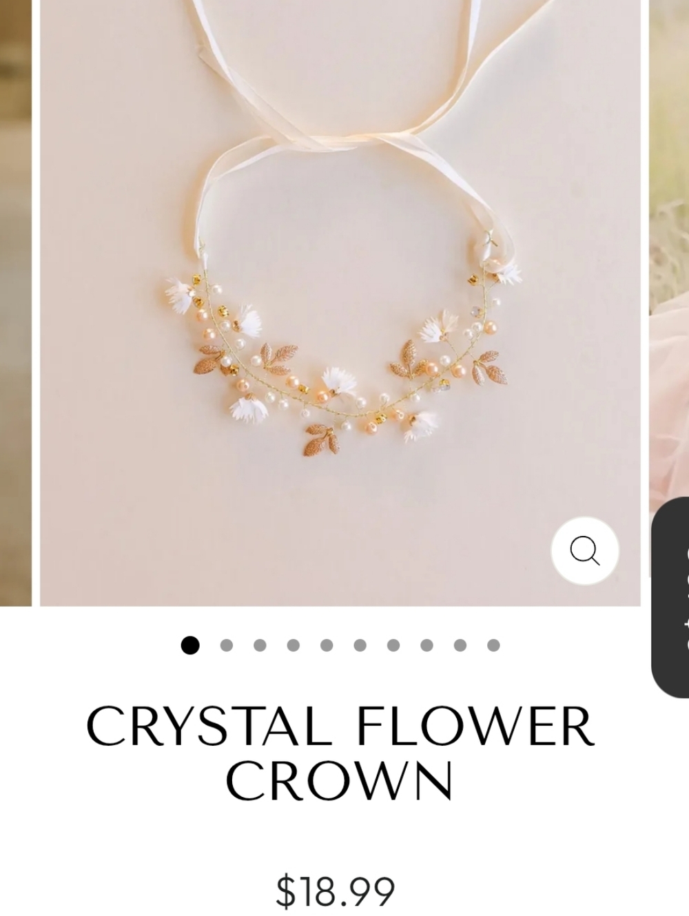 Baby Crystal Flower Crown Necklace in White and Gold